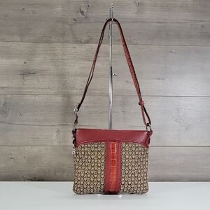 Brighton Signature Canvas/Leather Crossbody Shoulder Bag